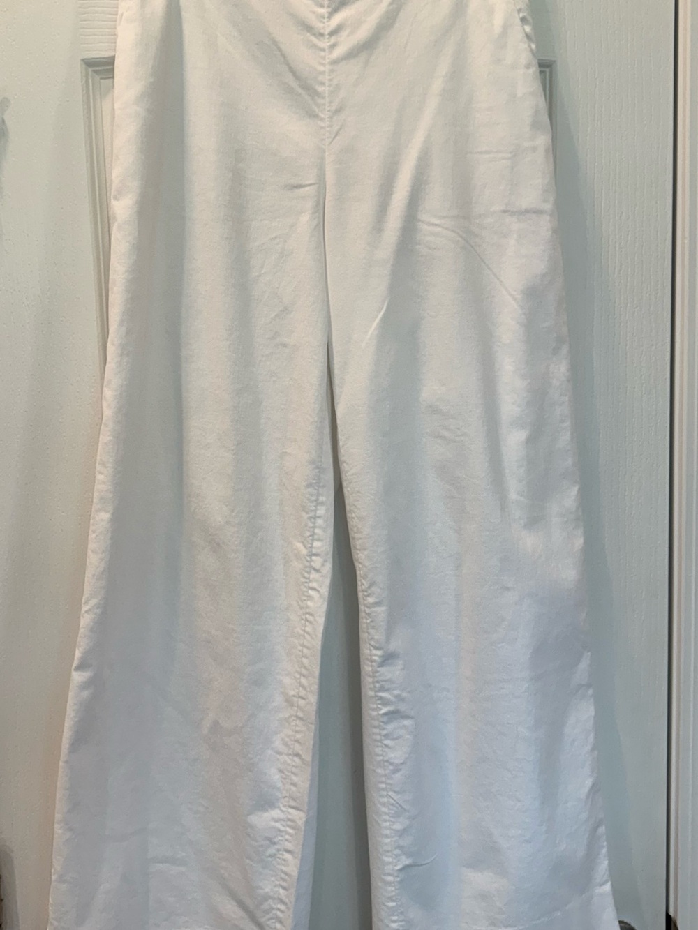 Banana Republic White Hayden Wide Leg Linen Blend Pants size small
